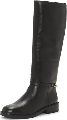 Vince Camuto Women's Adria Knee High Boot, Black Leather, 4.5 UK