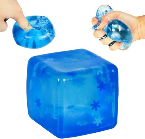 Ziporiajoy Squishy Cube Stresswürfel mit Schneeflocken-Design - Premium Fidget Toy zum Stressabbau & Angstlinderung - Sensorisches Quetschspielzeug für Kinder & Erwachsene
