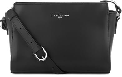 LANCASTER | Smooth - Petit Sac Trotteur Refente de Cuir de Vachette Lisse Noir