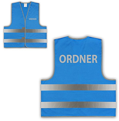 easyMesh® Signalweste Warnweste Blau ORDNER versch. Größen (3XL/4XL)