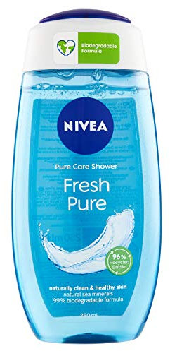 Nivea Shower Gel Fresh Fitness, Sea Minerals and Regenerating Fragrance, 3 Packs of 250 ml