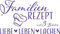 GRAZDesign Wandtattoo Wohnzimmer Familie Familienrezept mit 3 Zutaten, Lustig Sprüche Flur, Küche, Wandaufkleber selbstklebend, Wandsticker modern, 70x40cm, 043 lavendel