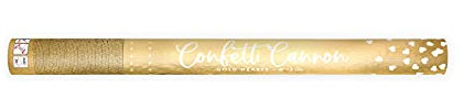 Konfetti Kanone Herzen 60cm Konfettikanone Party Popper Hochzeit JGA Braut Baby Shower Gold