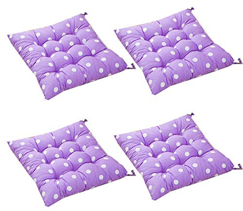 AGDLLYD Set da 4 Cuscini per Sedie - per Cuscini da Giardino e da Esterno （Pois - 40x40 cm, Spessore 5cm. (Viola Chiaro)