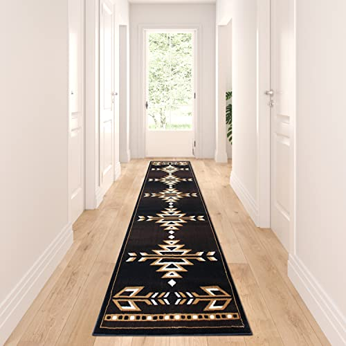 Masada Rugs, Teppich, Motiv: Southwest Indianer, Braun, Schwarz, Beige, Elfenbein (81,3 cm x 30 m)