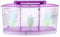 Hffheer Mini Aquarium DREI Divisionen Kleine Fische Zucht Isolation Box Acryl Fisch Garnelen Brutplatz mit LED-Licht und leuchtendem Wasser Gras(lila)
