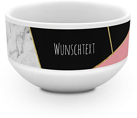 printplanet® - Müslischale mit Name oder Text Bedruckt - Müslischale Salatschale Obstschale Suppenschüssel selbst gestalten - Motiv: Mamor