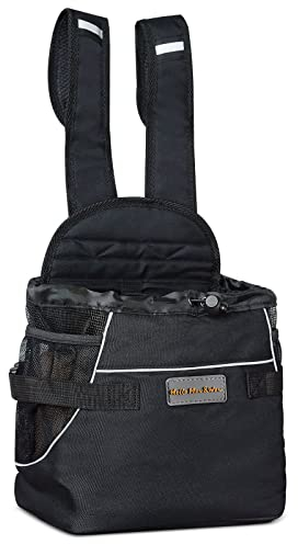 Cinf Haustier-Rucksack für kleine und mittelgroße Hunde und Katzen, Frontkatze, Reisetasche, Hundetasche, Katzentasche, verstellbar, einfach zu montieren, für Reisen, zum Tragen (schwarz, M)