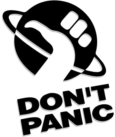 Don't Panic - Per Anhalter durch die Galaxis Hitchhiker's Guide XL 0136 (schwarz) // Sticker OEM JDM Style Aufkleber
