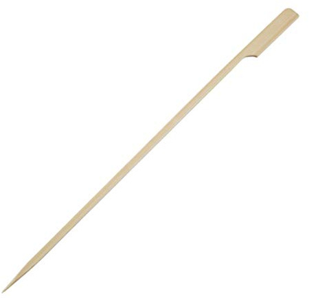 Fiesta Biodegradable Bamboo Paddle Skewers 240mm, Pack of 100, L | Paddle design prevents food slipping during grilling; compostable construction simplifies cleanup at busy events.