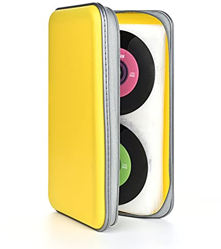 UENTIP Range CD Pochette,étui DVD Étui en Plastique Rigide pour 96 capacité de CD, Rangement pour Organisateur de Disque Portable pour Voiture