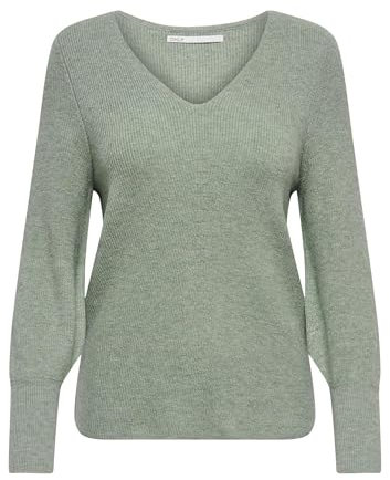 ONLY ONLATIA L/S V-NECKCUFF Pullover KNT Noos Sweater, Vert Chinois, L Femme