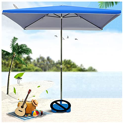 Sombrilla De Jardín Al Aire Libre, Sombrilla De Playa Rectangular Portátil, Protección Solar Impermeable, Superficie De Sombrilla 2.2 * 1.8m, para Balcón/Patio/Toldo, Azul
