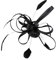 Minkissy Broche bibi noire années 1920 pour mariage, cocktail, derby, thé (noir)