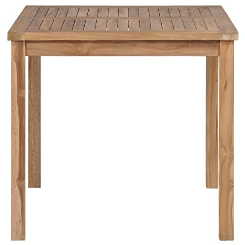Teakholz Gartentisch 80x80x77 cm, Massivholz Tisch für Innen- und Außenbereich