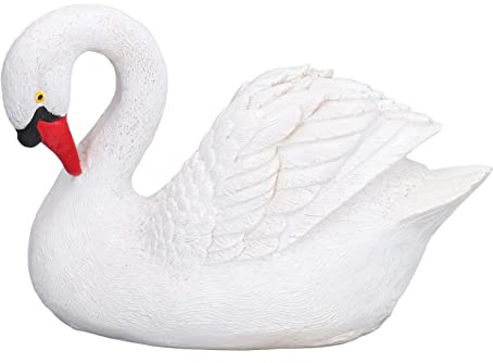 Buachois Weißer Schwan Garten Statue, Niedliches Simulations Dekofigur wasserdichte Gans Ornamente Kunstharz Tier Skulptur für Garten, Rasen, Schreibtisch Dekoration