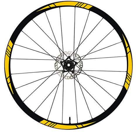 DualColorStampe Adesivi Cerchi Bici 26'' - 27,5'' - 28-29'' Pollici Ruota Bici MTB Bike Stickers Cerchi MTB B0006 (28-29'' Pollici, Giallo 21)