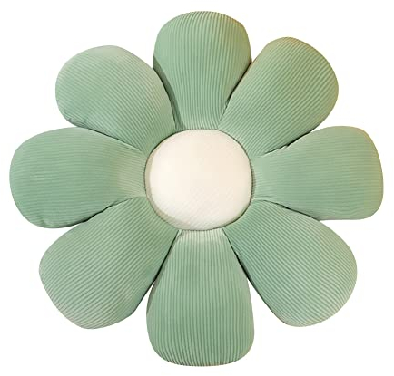 Blumenboden Kissen, Kissen Sonnen/Blume Bodenkissen Blumenförmiges Kissen Blumenform Sitzpolster Plüsch Tatami Blumenförmiges Stuhl Kissen Plüschtier für Kinderzimmer Hause Sofa Dekoration Grün/40cm