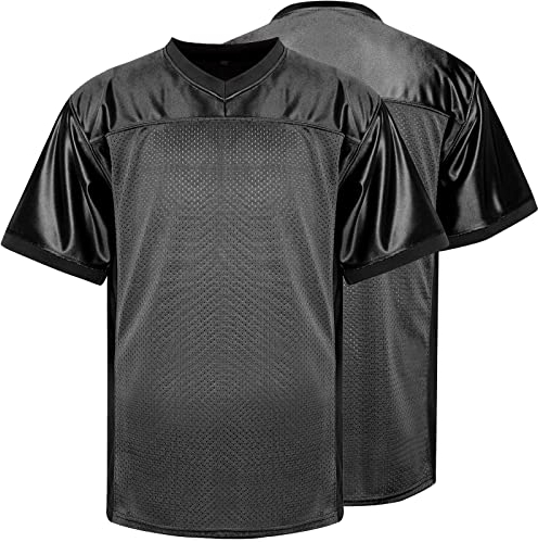 MESOSPERO Blank Practice Football Jersey Mesh Athletic Sports Football T-Shirt Schwarz Weiß Rot, Schwarz, L