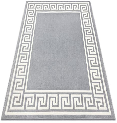 rugsx Teppich BCF Morad GREK Griechisch, Teppich für Wohnzimmer, Zimmer, Schlafzimmer - grau 80x150 cm