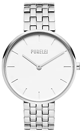 Purelei® Timeless Uhr (Silber), Hochwertige Damenuhr mit Edelstahlarmband, Elegante Uhr Damen Analog Quarz 3ATM, Geschenk für Frauen