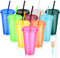 NUZEKY Reusable Plastic Cups with Straws & Lids - 10Pcs 24oz Cold Iced Coffee Drinking Cup Colorful Straw Tumblers Bulk - Cute Durable Travel Party Cup for Adults (498VVSYJ19PUQTF)