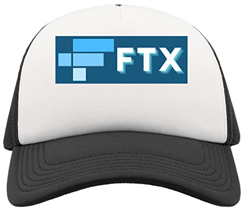 FTX Logo Half Mesh Trucker Cap Baseball Hut Snapback Schwarz
