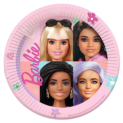 8 Assiettes en Carton Barbie Sweet Life 23 cm - Multicolore
