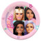 amscan 9915482-66 Platos de fiesta de papel con licencia oficial Barbie Sweet Life, rosa, 23 cm
