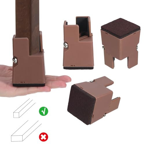 sourcing map Rialzi da 10,2 cm con morsetto a vite per mobili da letto, divani, tavoli e sedie, larghezza delle gambe regolabile, supporto 9071,8 kg, per sedia ad angolo retto (nero 50 mm)