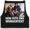 Schürze - Erwachsene - Geschenk mit Bild I eigenem Foto I Name I eigener Text I Wunschtext - 85x69 - Schwarz - kochschürze und personalisierte geschenke für kochen selbst drucken logo