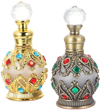 Ipetboom Accesorios 2 Piezas botella de perfume vacía agua dispensador de perfume de vidrio decoración vintage decoracion coche decoración de diamantes botella de perfume retro cristal