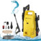 Idropulitrice ad Alta Pressione 1600W, 120bar, Portata max 380 l/h, Idropulitrice Elettrica Acqua Fredda, con Tubo 7m, Ugello Regolabile, Lancia, Vaso di Schiuma, Adattatori, per Casa, Giardino o Auto