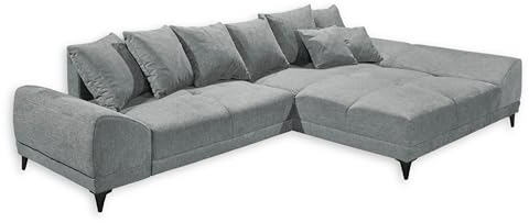 SCOTT Ecksofa mit Schlaffunktion in Grau - Moderne Eckcouch in L-Form mit Bettkasten - 310 x 75 (85) x 185 cm (B/H/T)