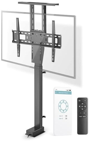 Ex-Pro Smart Motorised Lift TV Stand for 37-80 Screen Max 60kg Adjustable Height with Remote Control