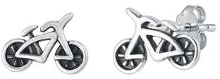 Sterling Silber 925 Fahrrad Ohrstecker Ohrringe