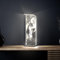 Luverre Tisch-Lampe | LED-Leuchte | Glas-Leuchte mit Gravur für Nachttisch, Kommode, Wohnzimmer (Pferdeliebe, Rechteck | anthrazit)