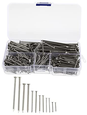 KITANDOVE DIY Nails 460pcs Assorted Stainless Steel Nails for Picture Frames for Masonry