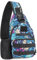 HUNTVP Taktisch Brusttasche Military Schultertasche Tactical Chest Sling Pack MOLLE Armee Crossbody Bag Militärisch Umhängetasche Mini Single Strap Rucksack für Reisen Wandern Camping (Blau Blatt)