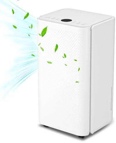 Fiqops 16L Luftentfeuchter, für Räume bis 30m², 3 Betriebsarten,2L Abnehmbarer Wassertank und Ablaufschlauch,24H Timer, mit Schlafmodus,Leise Entfeuchter keller