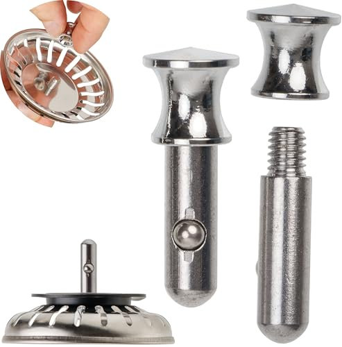 Siebkorb Ersatz Zapfen, 1 Pack, 25 mm langer Zapfen mit Kugel, ragt 20 mm tief in den Abfluss, Ø 7,8 mm Stift, Zapfen aus Messing, kompatibel mit Franke, Blanco Ablaufgarnituren, Siebkorbventil Pin