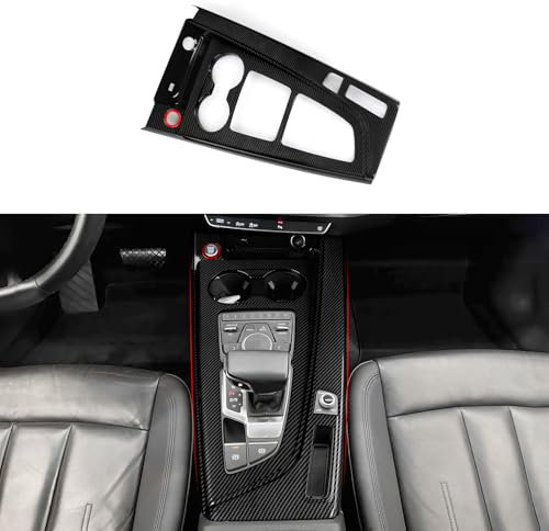 Auto Mittelkonsole Schalthebel Panel Aufkleber Abdeckung ABS Dekoration Cover Kohlefaser Trim Kompatibel mit Audi A4 A5 2017 2018 2019 Interieur Zubehör