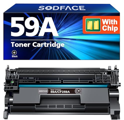 SODFACE 59A CF259A Mit Chip Toner Schwarz Kompatibel für HP 59A Cf259X 59X CF259A für HP Laserjet Pro MFP M428DW Toner M404DW M428DW M304 M428FDN M404N M304N M304DN M428 M404 (Schwarz, 1er-Pack)