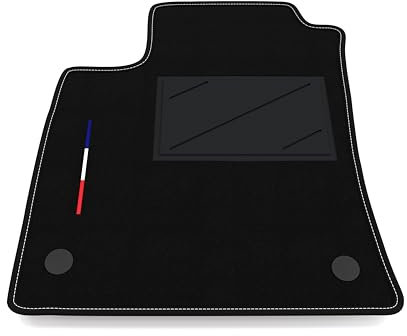 Automatte nur auf der Fahrerseite, 1 Stück, kompatibel mit Renault Clio 5 2019-2025 | 1 maßgeschneiderter Teppich, Frankreich-Flagge