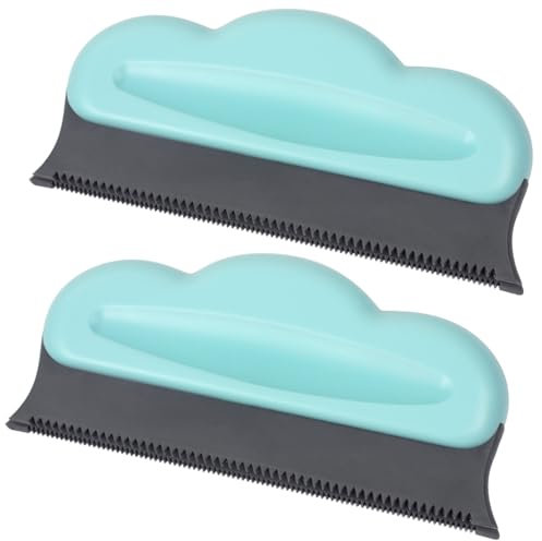 JCF Pet Hair Remover Brush, 2PCS Soft Rubber Pet Hair Remover Comb, Reusable Cat Dog Lint Remove Tool for Carpet Furniture Laundry Sofa Bedding and Clothes-Blue