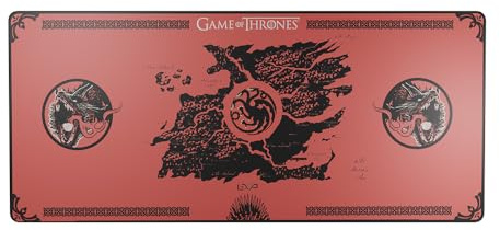 HBO Game of Thrones XXL Mouse Pad - Targaryen Edition (90 x 40 cm), Rot, Micro-Textured Oberfläche, Non-Slip Base, Neopren Comfort