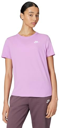 Nike Damen NSW Club SS T-Shirt, Lt Magenta/White, S