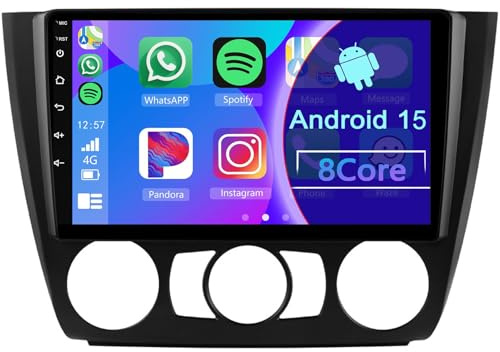 Android 15 Autoradio pour BMW 1 Series E87 E81 E82 E88 2004-2011 avec CarPlay Android Auto, 9 Pouces IPS Écran Tactile 2DIN Radio avec GPS WiFi Bluetooth FM RDS EQ + Caméra de recul(8+128GB 8Core)