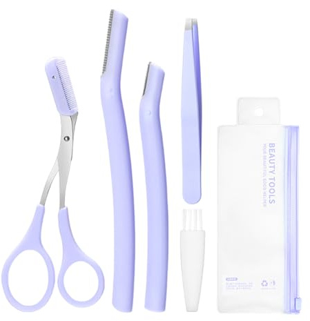 Augenbrauen Trimmset, Trimmer Set, Kamm, Schere | für Damen und Herren, Schutzhülle, Augenbrauen Tape Box für Anfänger und Makeup Artists