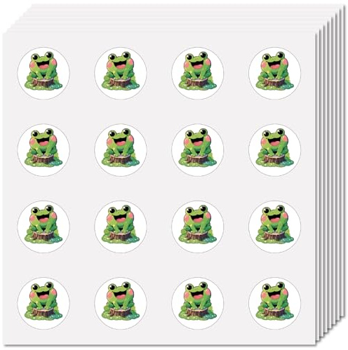 CREATCABIN 8 Blatt 128 Stück Kleine Frosch Aufkleber Wasserfest Tier Planer Aufkleber Selbstklebend Mini Rund Cartoon Grüne Frösche Motivierende Aufkleber Basteln Scrapbooking Kalender Telefon Gepäck
